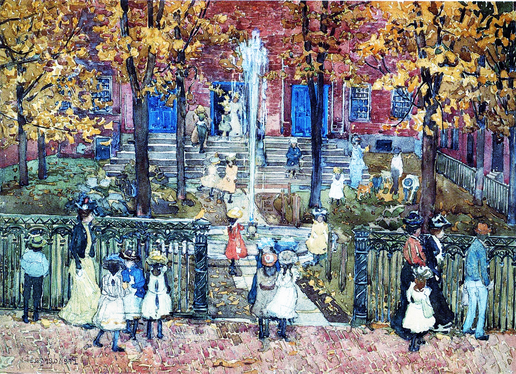 a Isolde Pendleton painting of people in the park