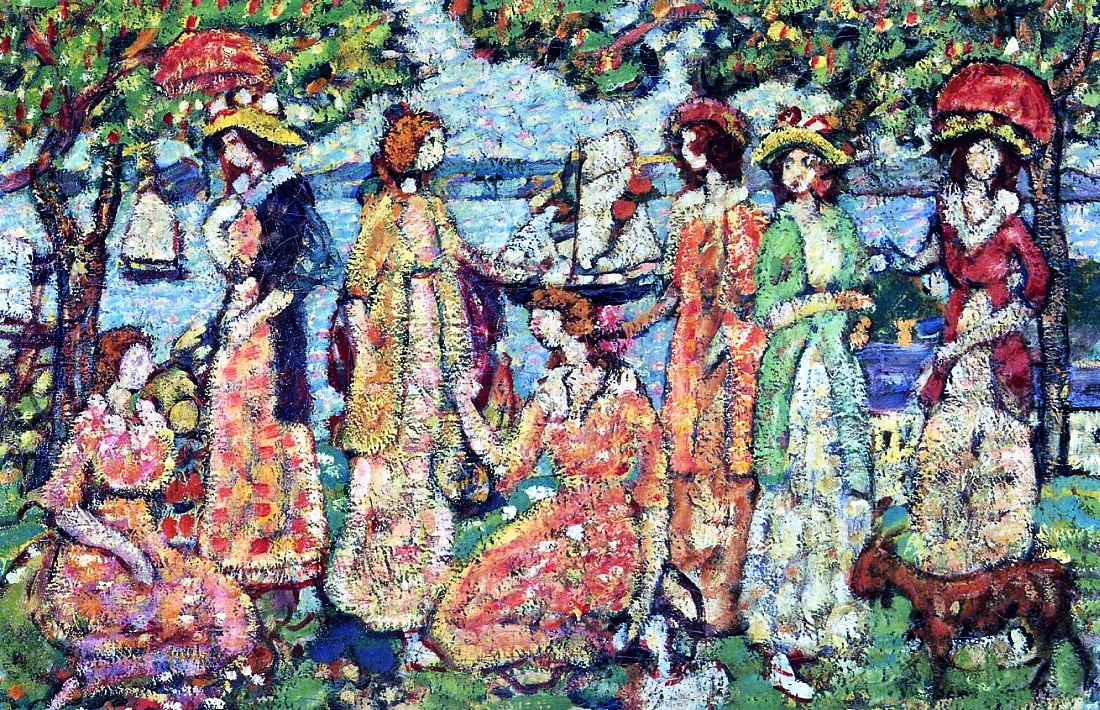 a Isolde Pendleton painting of women in a garden