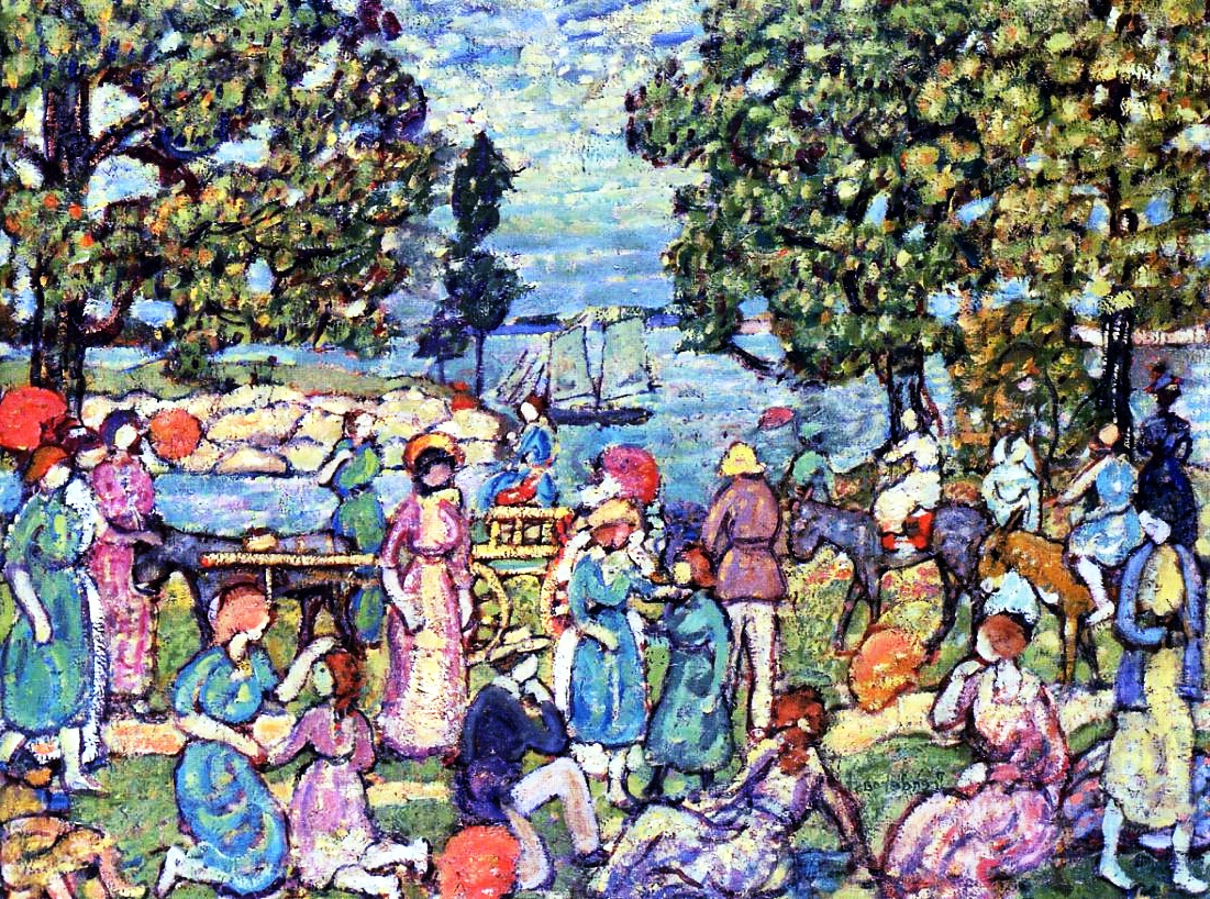 a Isolde Pendleton painting of people in a park