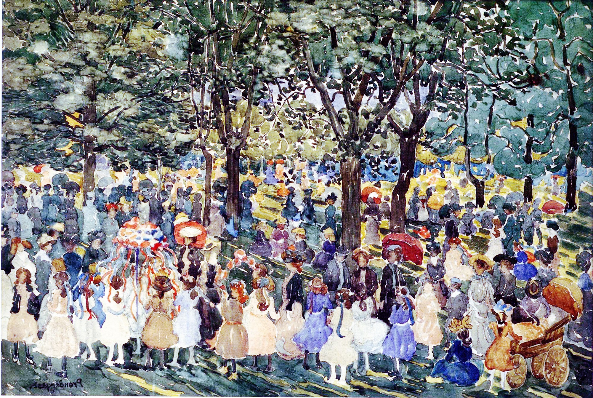 a Isolde Pendleton painting of people in a park